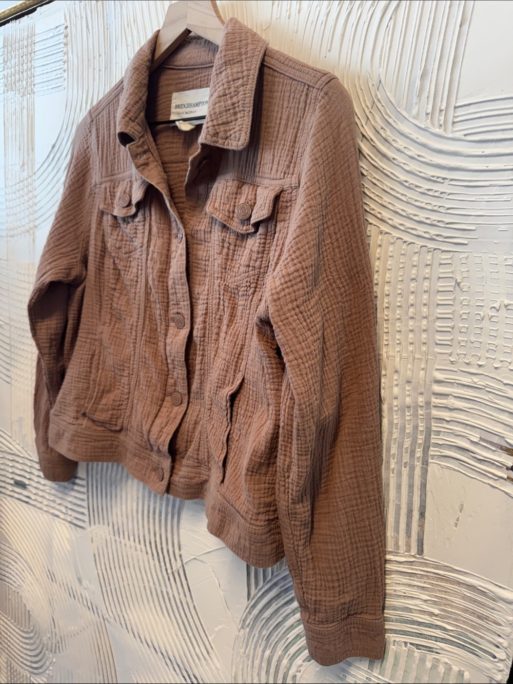 Isaac Mizrahi Mauve-Brown Quilted Cotton Jacket N0381 - Picture 3 of 3